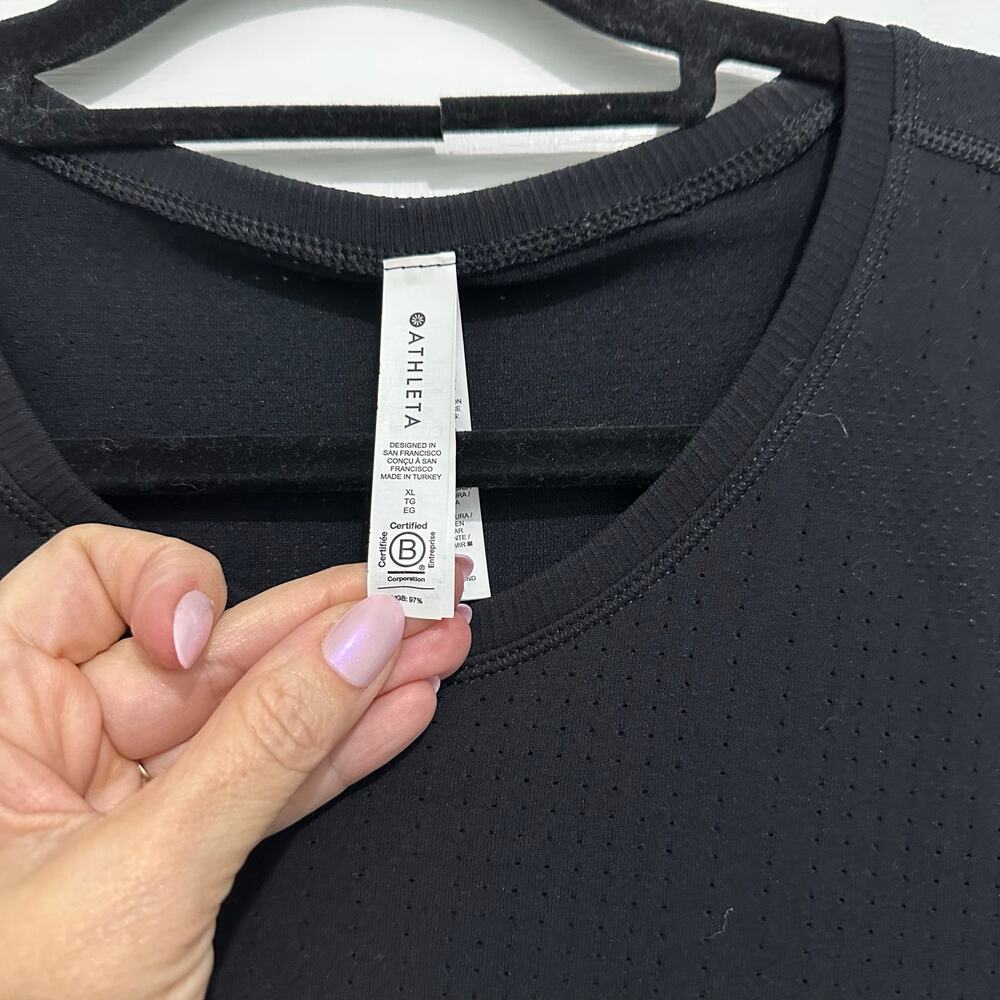 Fabletics Performance Seamless Workout Tee Xl Bla… - image 3